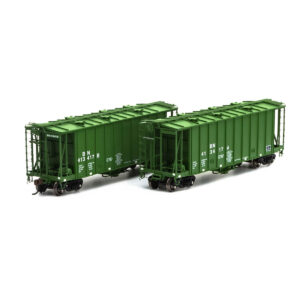 Athearn Genesis HO GATC 2600 Airslide Covered Hopper Burlington Northern "Plain" Drawbar 2 Pack