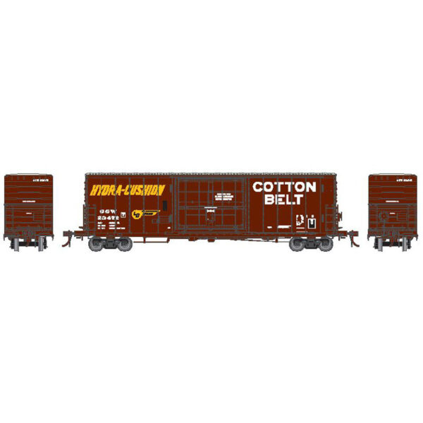 Athearn Genesis HO 50' PC&F Box Car Cotton Belt "Hydra Cushion, Riveted Side w/ 14' Door"