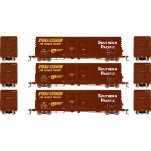 Athearn Genesis HO 50' PC&F Box Car Southern Pacific "Hydra Cushion, Riveted Side w/ 8' & 6' Landis Doors" 3 Pack