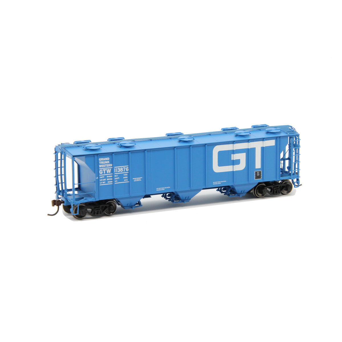 Athearn HO PS2 2893 3Bay Covered Hopper Grand Trunk "Blue" Spring