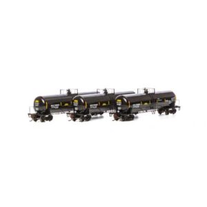Athearn HO 20,900 Gallon Richmond Tank Car UTLX "Black w/ Conspicuity Stripes" 3 Pack