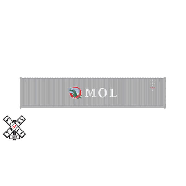 Scale Trains HO 40’ CIMC Modern Angled Corrugation Container MOL/Mitisui O.S.K. Lines "Alligator Logo" 3 Pack