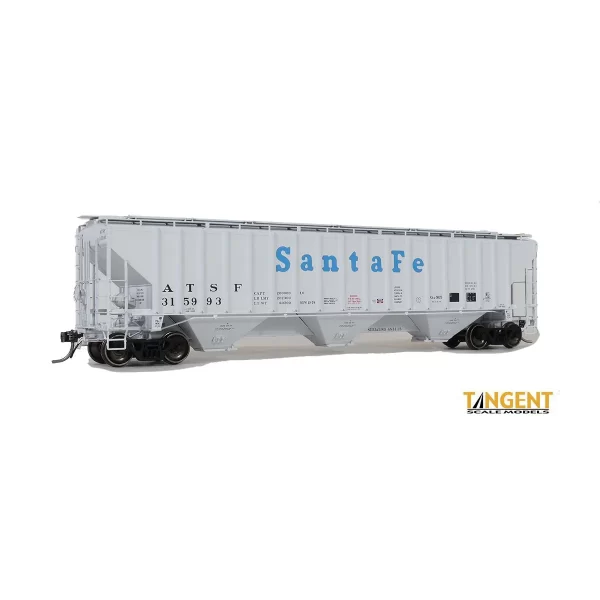 Tangent HO PS-2CD 4750 Covered Hopper Santa Fe "Blue Lettering, 10-1979"