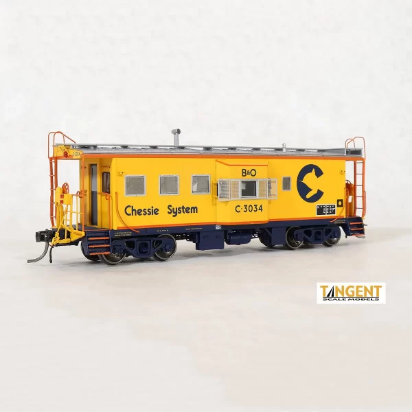 Tangent HO ICC I-18 Steel Bay Window Caboose Chessie System B&O "Raceland Repaint 1979+" w/ Lights