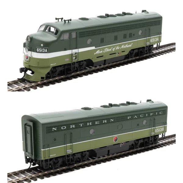 Walthers Mainline HO F7A-B Northern Pacific "Two Tone Green" w/ DCC & Sound - Image 2