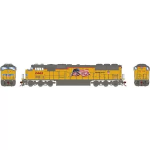 Athearn Genesis HO SD60M 2 Window Union Pacific "Flag w/ Yellow Sill"