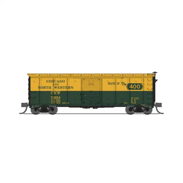 Broadway Limited N NYC 40′ Steel Box Car Chicago & Northwestern "Route of the 400, Fantasy Scheme" 2 Pack