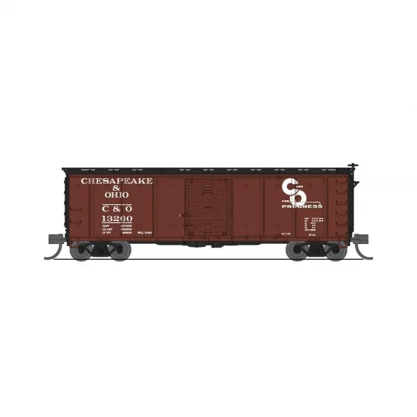 Broadway Limited N NYC 40′ Steel Box Car Chesapeake & Ohio "Progress Logo, Fantasy Scheme" 2 Pack