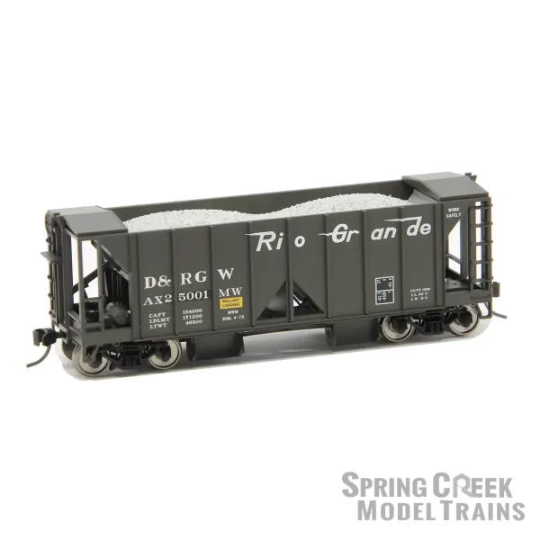 Spring Creek Exclusive HO Bowser 70 Ton 2 Bay Ballast Hopper with Side Chutes Denver & Rio Grande