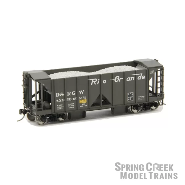 Spring Creek Exclusive HO Bowser 70 Ton 2 Bay Ballast Hopper with Side Chutes Denver & Rio Grande - Image 2