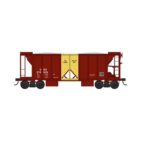 Bowser HO 70 Ton 2 Bay Ballast Hopper with Side Chutes Seaboard