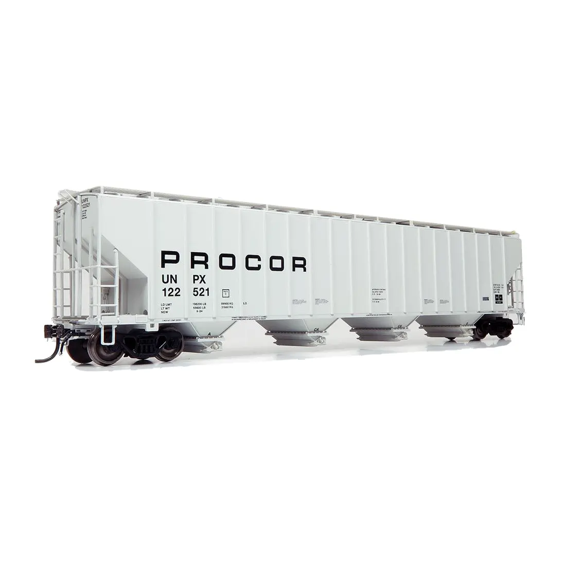 Rapido HO Procor 5820 Plastics Hopper Procor "Black Lettering, Low"