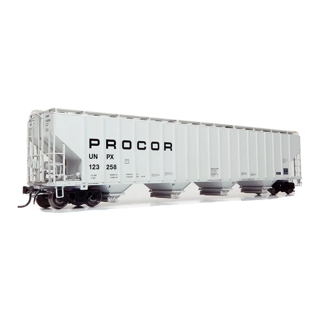 Rapido HO Procor 5820 Plastics Hopper Procor "Black Lettering, Mid"