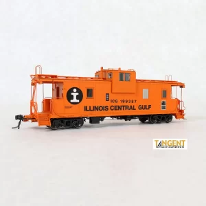 Tangent HO Centralia Shops Steel Wide Vision Caboose Illinois Central Gulf "I Ball Repaint 1974+" w/ Lights