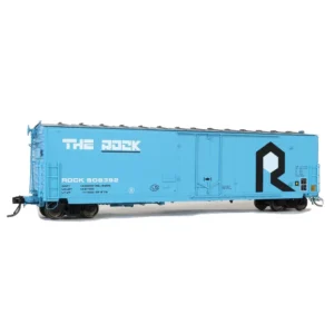 Moloco HO General American 50' RBL Sill 1 Boxcar, Offset Door Rock Island "Blue, The Rock"