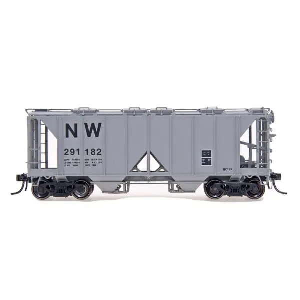 Intermountain HO 70 Ton 2 Bay Covered Hopper Open Sides Norfolk & Western