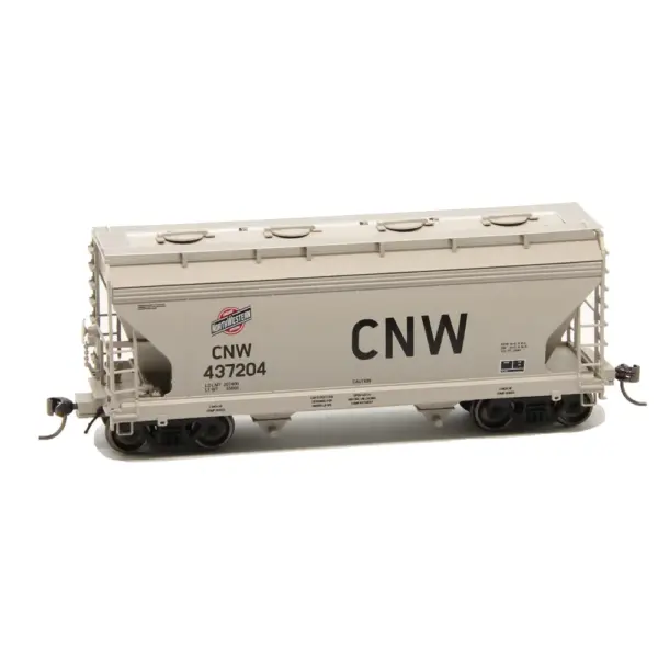 Intermountain HO 2970 2 Bay Covered Hopper Chicago Northwestern "Gray with Large CNW"