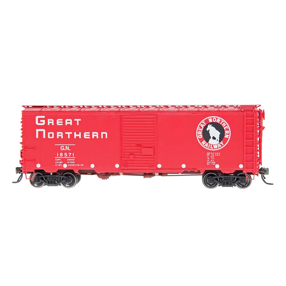 Intermountain HO 40' 12 Panel Box Car Great Northern "Empire Builder, Vermillion Red"