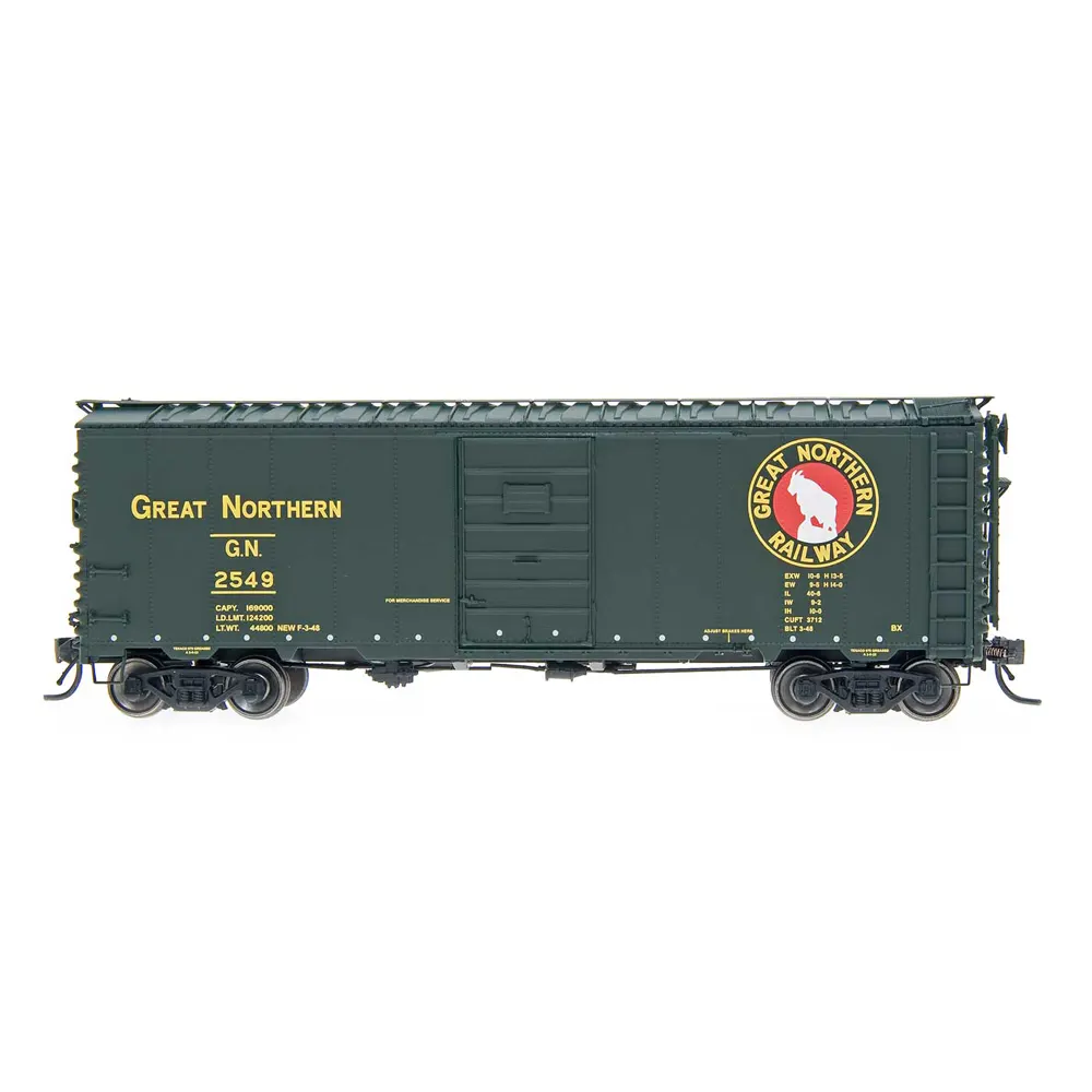 Intermountain HO 40' 12 Panel Box Car Great Northern "Express, Pullman Green"
