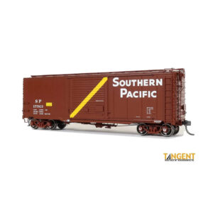 Tangent HO 40' SP Sacramento Shops Rebuilt Boxcar w/ 10' Door Southern Pacific "1965+, Yellow Stripe on Door"