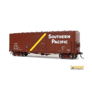 Tangent HO 40' SP Sacramento Shops Rebuilt Boxcar w/ 10' Door Southern Pacific "1968+, Yellow Stripe on Door"