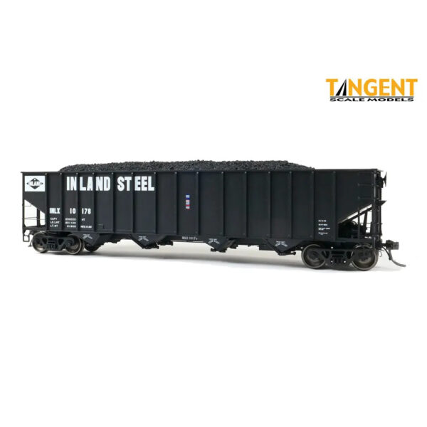 Tangent HO Centralia Shops 3834cf Quad Coal Hopper Inland Steel "INLX, Delivery Black 1968"
