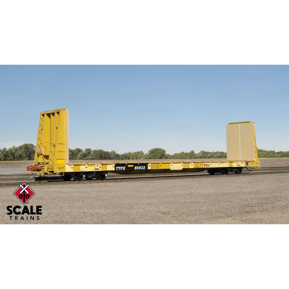 Scale Trains HO Rivet Counter F68AH Bulkhead Flat Car Trailer Train "Patched Red Logo"