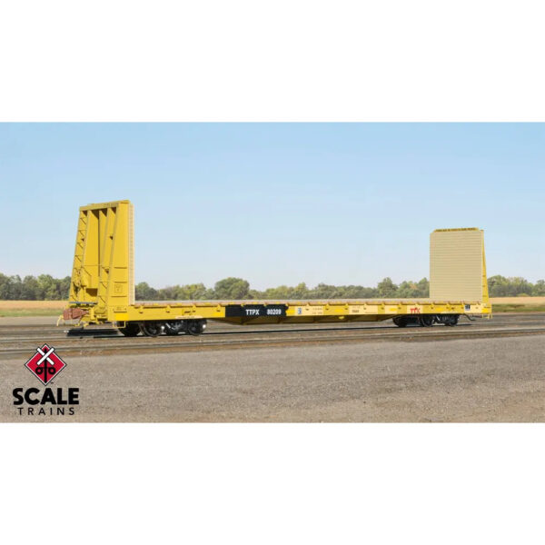 Scale Trains HO Rivet Counter F68AH Bulkhead Flat Car Trailer Train "Patched R1, Red Logo"