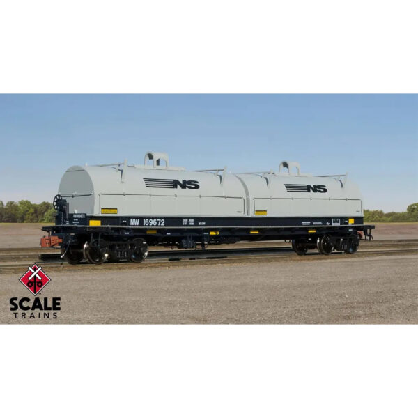 Scale Trains HO Rivet Counter Thrall 48' 2-Hood Coil Car Norfolk Southern "NW, Mismatched Hoods"