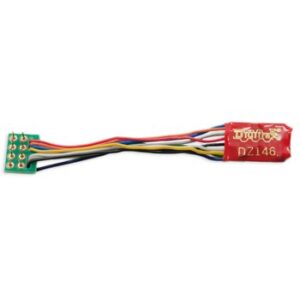 Digitrax - DZ146PS - Z / N / HO DCC Decoder, DCC Medium Plug with 1" Harness, 4-Function, 1A