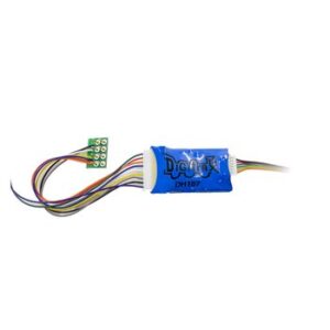 Digitrax - DH187P - HO 8-Function Mobile Decoder w/ 9 Pin to DCC Medium Plug 3.0” harness