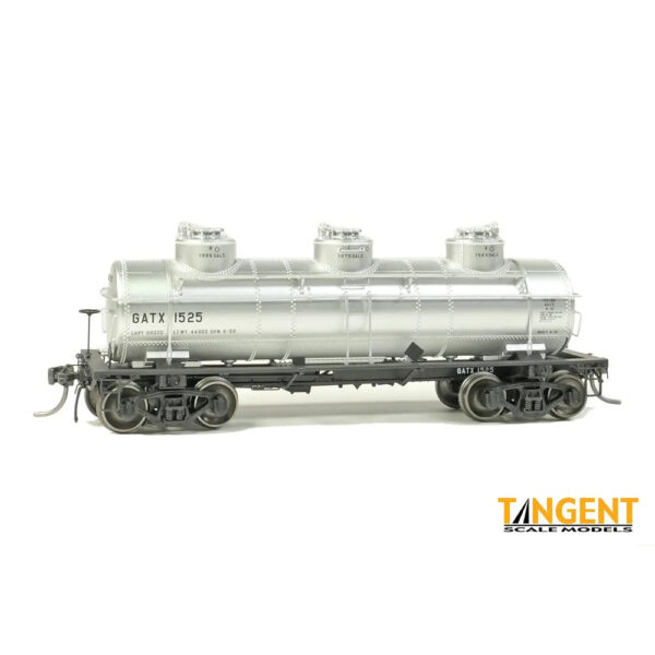Tangent HO GA 6,000 Gal 3 Compartment Tank Car GATX "Silver Lease"