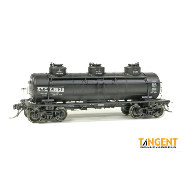 Tangent HO GA 6,000 Gal 3 Compartment Tank Car STCX "Black Lease"