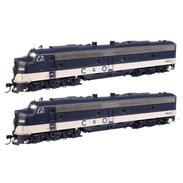 Walthers Proto HO E8A-A Set Chesapeake & Ohio "Blue & Silver" w/ DCC & Sound