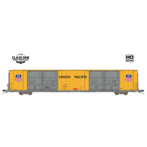 Class One Model Works HO 86' Thrall High Cube Quad Door Box Car Union Pacific "Dual End Shields"