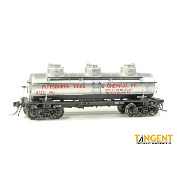 Tangent HO GA 6,000 Gal 3 Compartment Tank Car, Pittsburgh Coke & Chemical 1952+ "GATX"