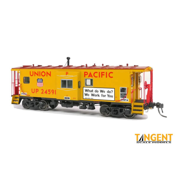 Tangent HO ICC Rock Island Bay Window Caboose Union Pacific "1981+ We Work for You" w/ Lights