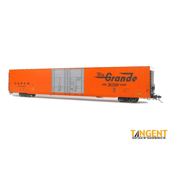 Tangent HO 86' Greenville High Cube Box Car Denver & Rio Grande "Delivery 1969 Orange"