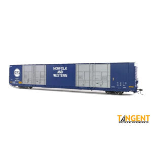 Tangent HO 86' Greenville High Cube Quad Door Box Car Norfolk Western "Delivery 12-1969 Blue"