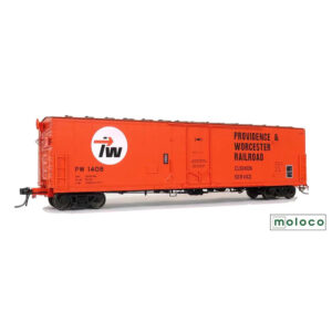Moloco HO 50' RBL Plate B Boxcar, Center Door Providence & Worcester