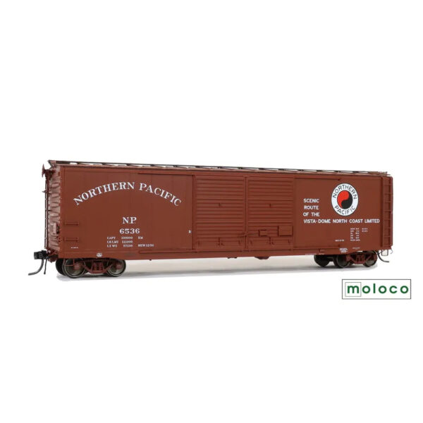 Moloco HO 50' NP Brainerd Built Center Double Door Box Car Northern Pacific "1956-57 Delivery"