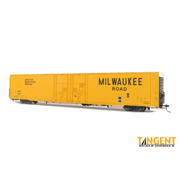 Tangent HO 86' Greenville High Cube Box Car Milwaukee Road "Delivery 1977 Yellow"
