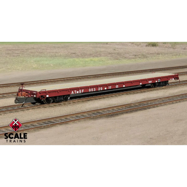 Scale Trains HO Fox Valley Models 60' PS F60GH Flat Car Santa Fe