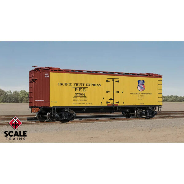 Scale Trains HO Fox Valley Models 40' PC&F R-40-2 Wood Reefer Pacific Fruit Express "SP & UP Logo"