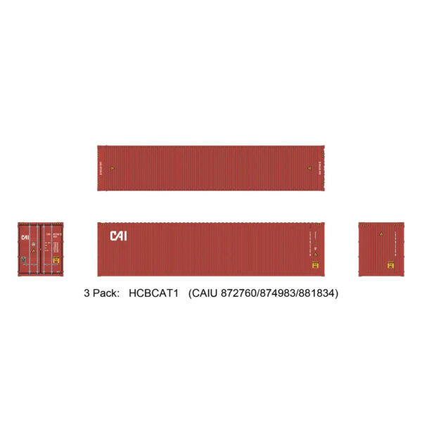 Aurora Miniatures HO 40' High Cube Container CAI 3 Pack