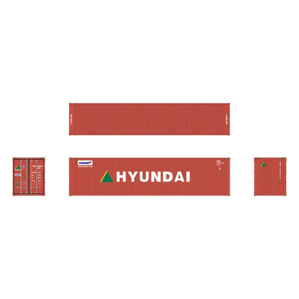 Aurora Miniatures HO 40' High Cube Container Hyundai 3 Pack