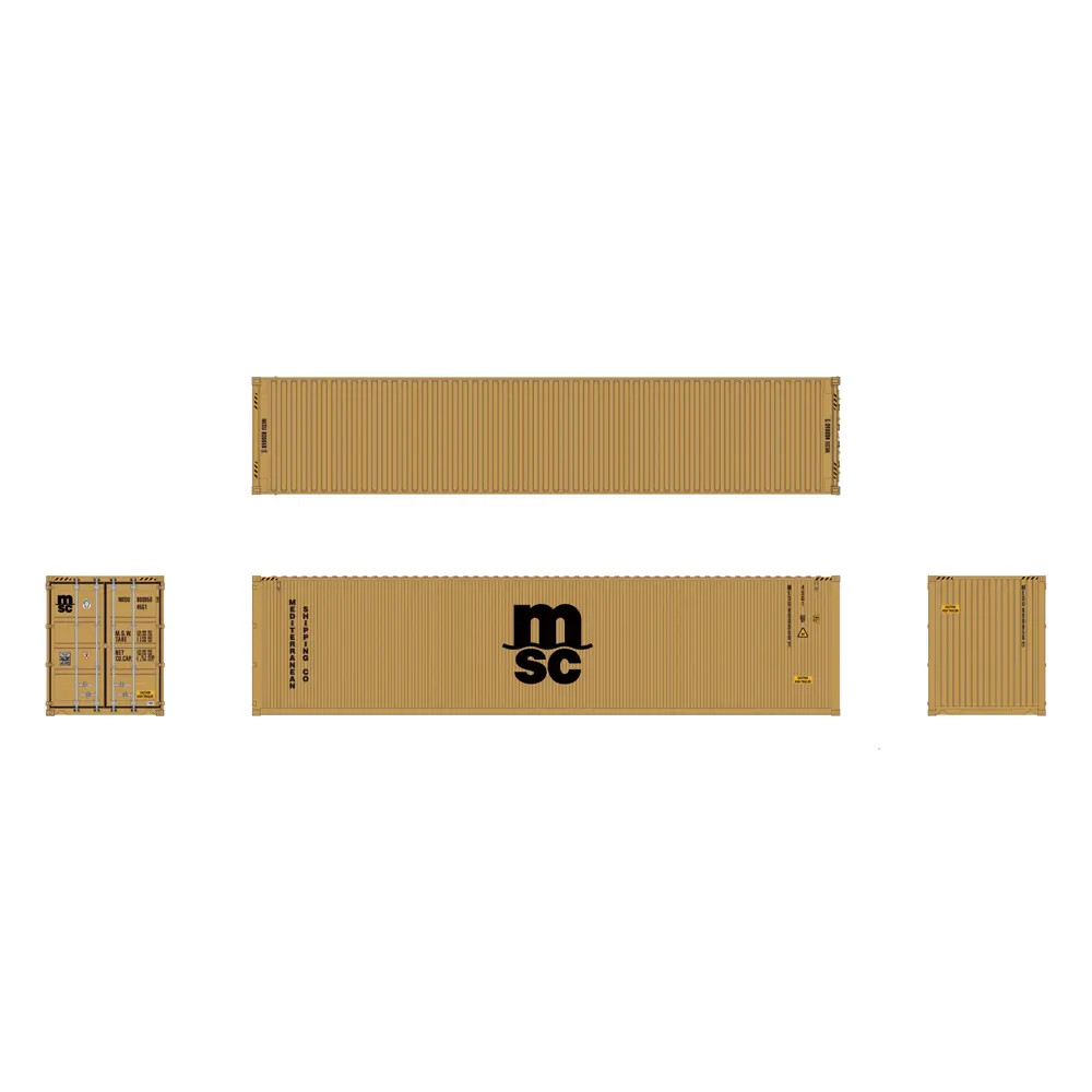 Aurora Miniatures HO 40' High Cube Container Mediterranean Shipping Company 3 Pack