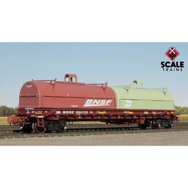 Scale Trains N Rivet Counter Thrall 48' 2-Hood Coil Car BNSF "Mismatched Hoods (BNSF & BN)" #534103