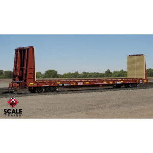Scale Trains N Rivet Counter F68AH Bulkhead Flat Car Trailer Train "Oxide Red, Patched" #80098
