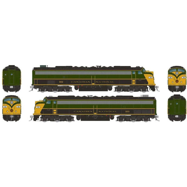 Rapido HO E8A&A with HEP Canadian National "Green & Gold" w/ DCC & Sound #102 & 103
